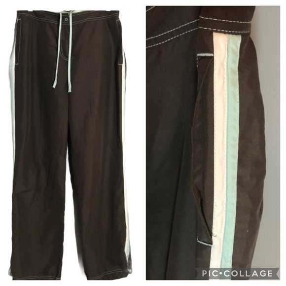Green Tea Brown Activewear Pants Sz Large - Picture 1 of 11